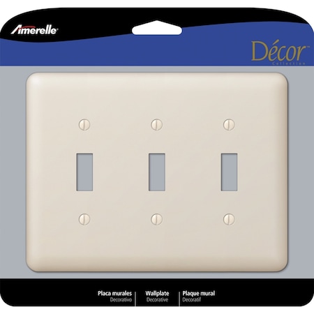 Amerelle Amerelle Devon Light Almond 3 gang Stamped Steel Toggle Wall Plate 1 pk 935TTTAL